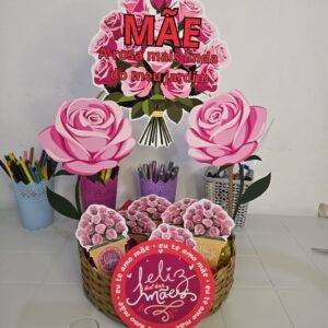 Decoração de cesta para dia das mães