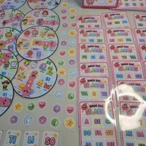 KIT ALFABETIZAÇÃO BINGO DAS SÍLABAS E ROLETAS DAS SÍLABAS